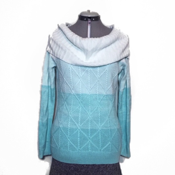 New York & Company Sweaters - NY&Co Blue Ombré Wide Neck Sweater Super Soft